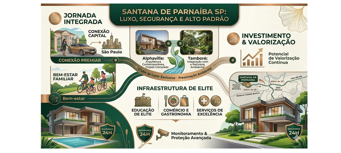 Santana de Parnaíba SP: viver com luxo, segurança e alto padrão na Grande São Paulo